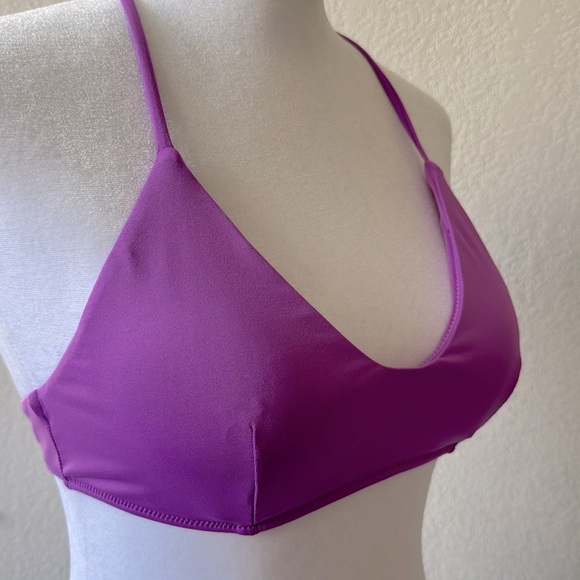 Bright Purple Criss Cross Back String Bikini Top Size Medium - Picture 4 of 4